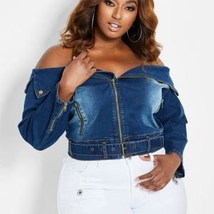 Off Shoulder Denim Jacket